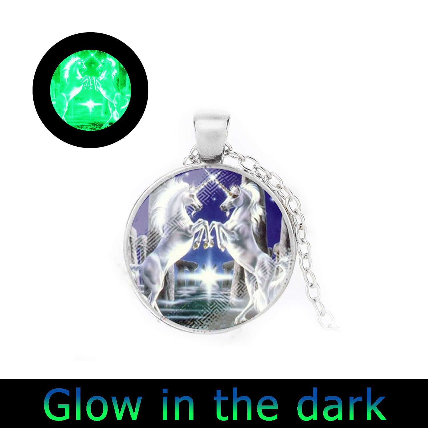 Laco 1925 Glow Unicorn Necklace - Glowing Jewelry Pendant with Charm for Women & Girls | Wearable Art Gift for Birthday, Party & Special Occasions