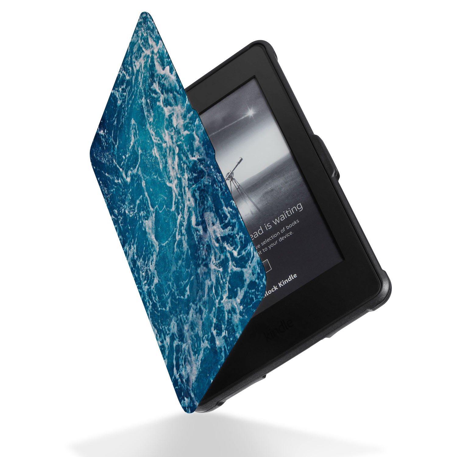 Premium Kindle Case - Waterproof & Shockproof Protective Cover for Kindle (6/7/8/10th Gen) - Ocean Blue Design | Perfect for Travel, Reading Outdoors & Daily Commute