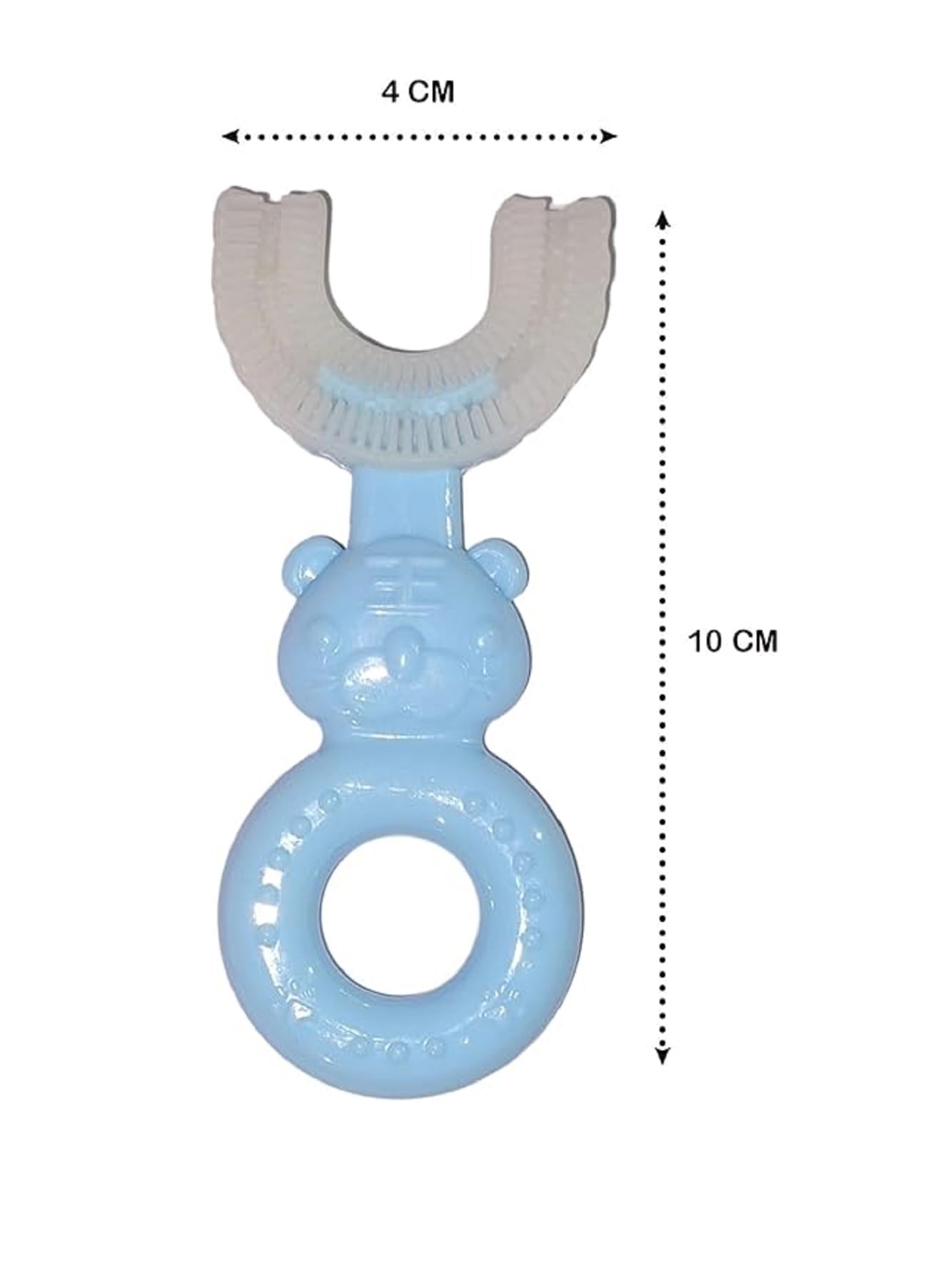Kritiu Giraffe Shape Teether and U Shape Toothbrush Set - BPA-Free Silicone Baby Teething Toy & Toothbrush for Infants 0-12 Months - Safe, Soft & Practical Oral Care Essentials (Pink & Blue) - Perfect for Soothing Sore Gums & Early Dental Hygiene