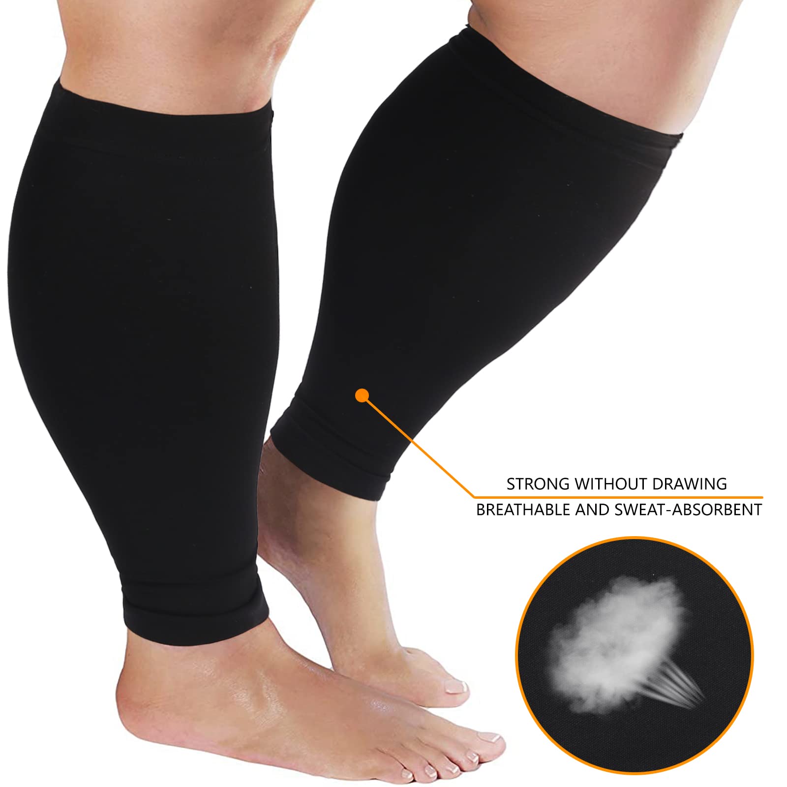 **Women's & Men's Plus Size Wide Calf Compression Sleeves – XXL for Varicose Veins, Edema, Swelling & Shin Splints Relief – Ideal for Work, Travel, Sports & Everyday Comfort**    *(Perfect for Running, Nursing, Long Flights & Post-Workout Recovery)*