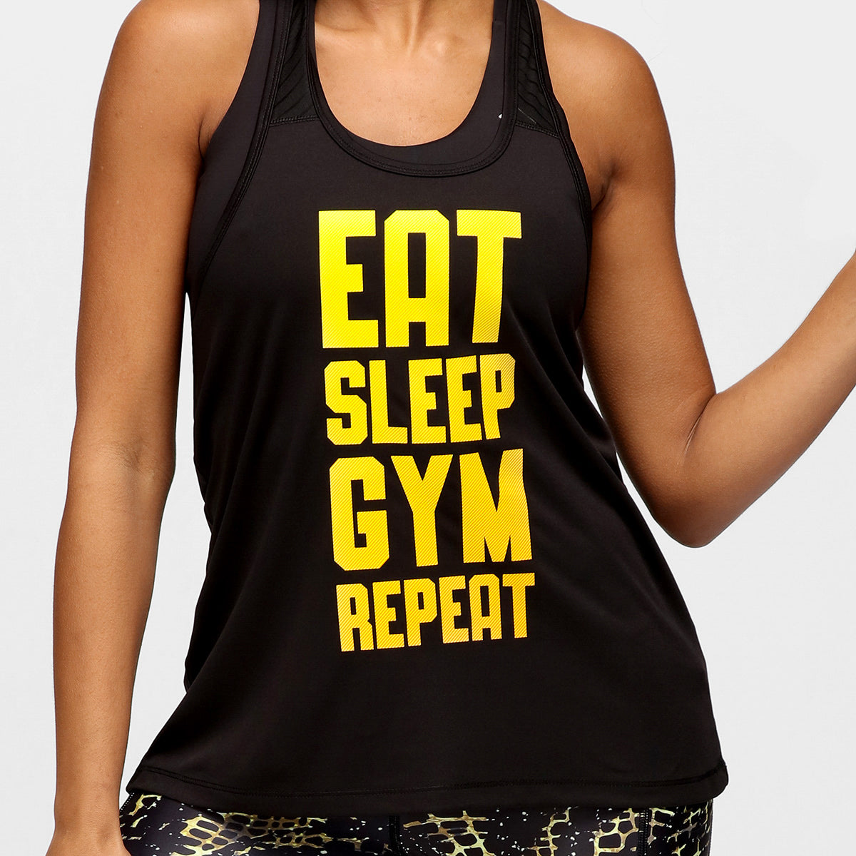 Eat Sleep Gym Repeat Mesh Racerback Tank Top - Breathable Workout Shirt for Women, Fitness & Running