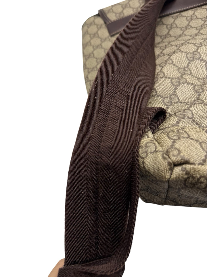 Gucci Supreme Medium Unisex Backpack - Tan Coated Canvas Design for Men & Women | Perfect for Travel, Work & School | Durable & Stylish Backpack for Everyday Use