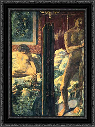 Pierre Bonnard 18x24 Black Ornate Wood Framed Canvas Art - Classic Wall Decor for Living Room, Bedroom & Office | Man and Woman Painting