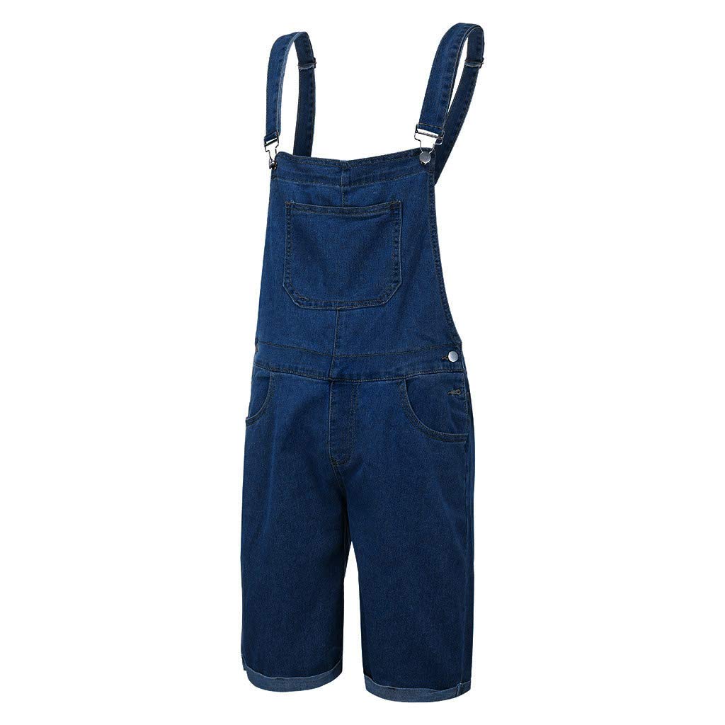 iHHAPY Men's Denim Overalls - Multi-Pocket Streetwear Jumpsuit with Adjustable Suspenders & Washed Finish | Perfect for Casual Wear, Workwear & Urban Fashion