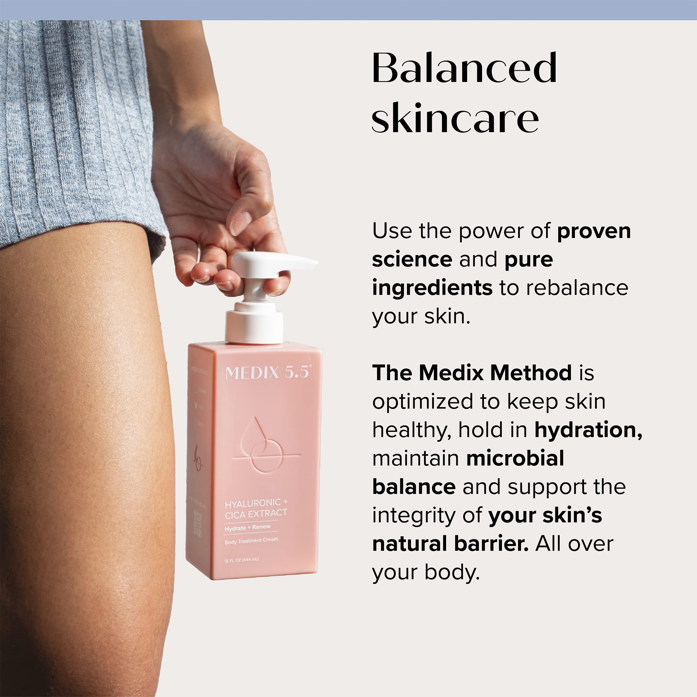 Medix 5.5 Hyaluronic Acid Hydrating Body Cream & Glycolic Acid Exfoliating Body Wash Set - Moisturizing & Smoothing Skincare Duo for Dry Skin, Perfect for Daily Shower Routine & Post-Workout Care