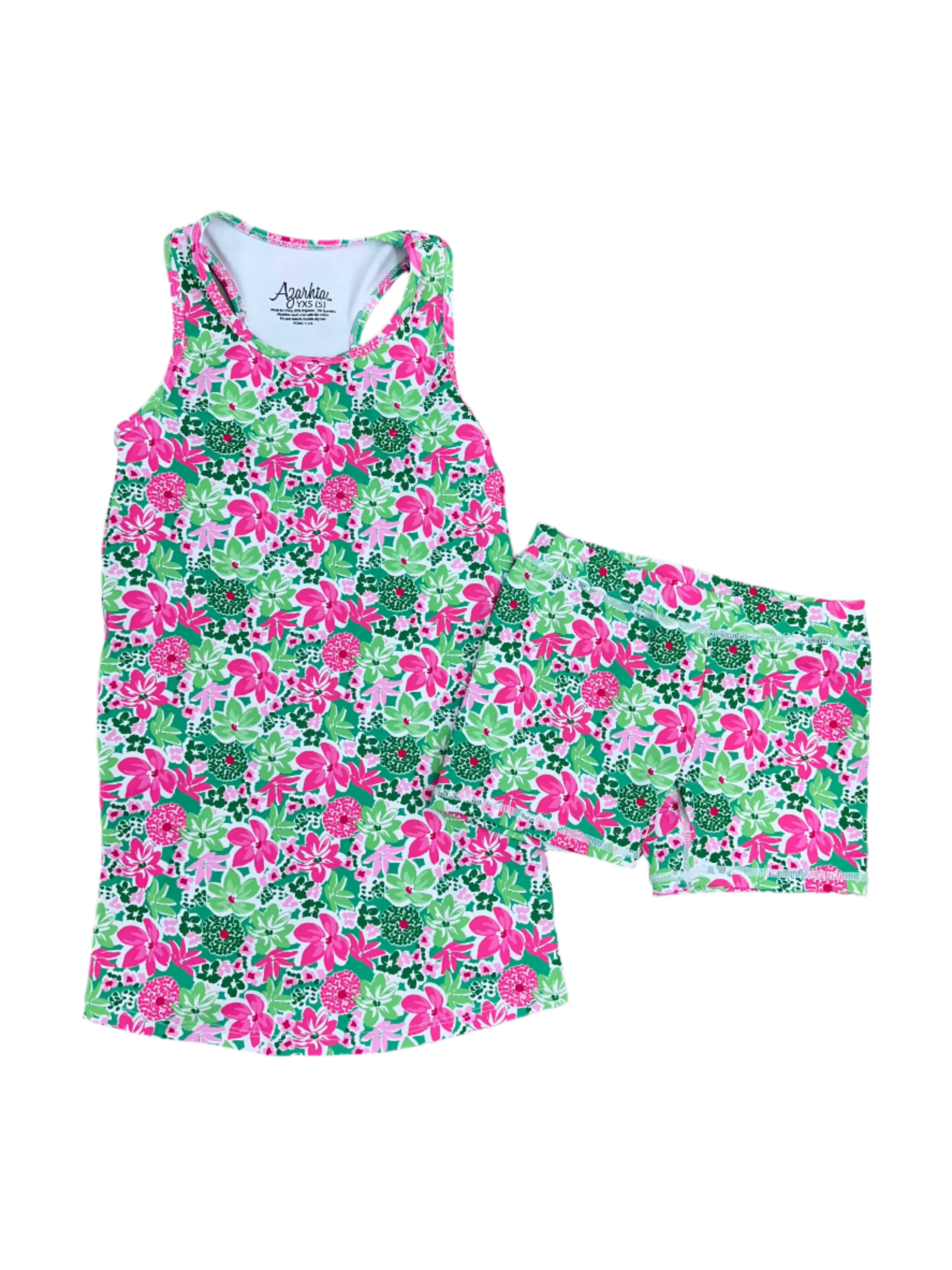 Girls' Floral Print Izzy Tennis Dress with Built-in Shorts - Cute & Comfortable Outfit for Kids' Tennis, Playdates & Summer Activities