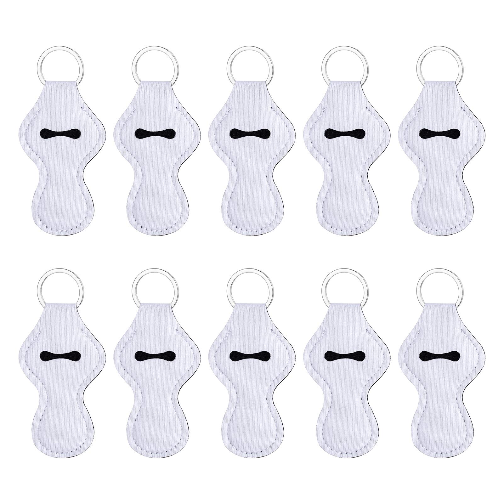 10 Pack Sublimation Blank Chapstick Keychains - DIY Customizable Lip Balm Keychain Holders for Women & Men - Perfect for Gifts, Promotions, and Personal Use at Home, Office, or Travel