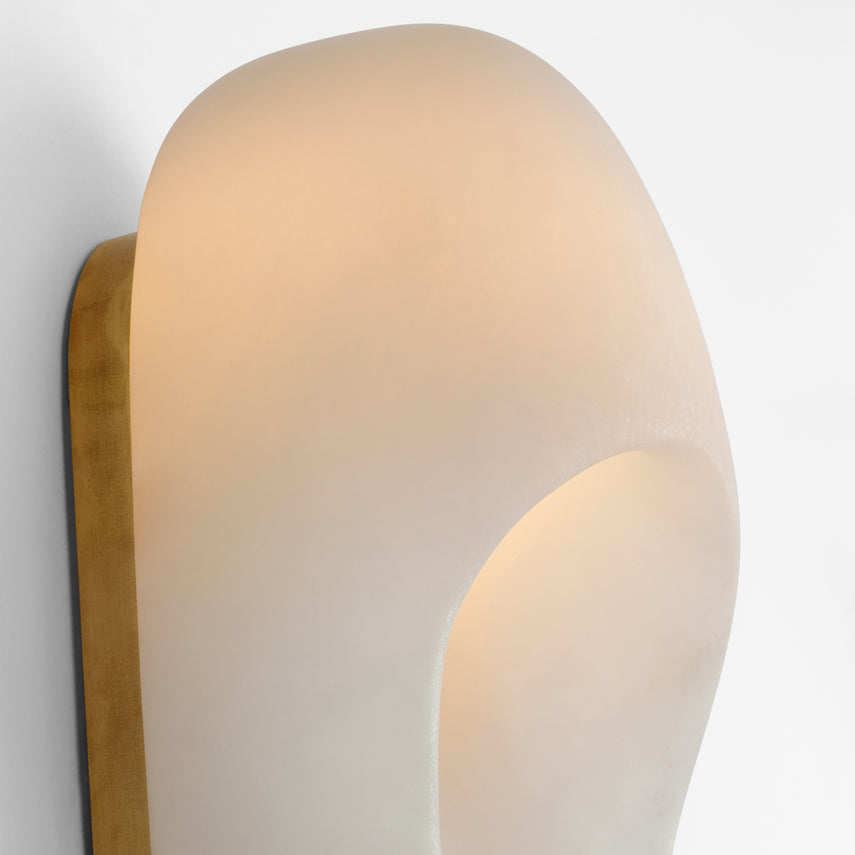 Elegant Esculpa 18-Inch Alabaster Wall Sconce Light Fixture - Perfect for Bedroom, Living Room & Hallway Lighting Decor