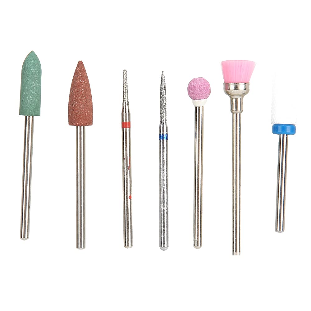 7Pcs Professional Tungsten Steel Nail Drill Bit Set for Manicure & Pedicure - Durable Nail Art Tools for Salon & Home Use