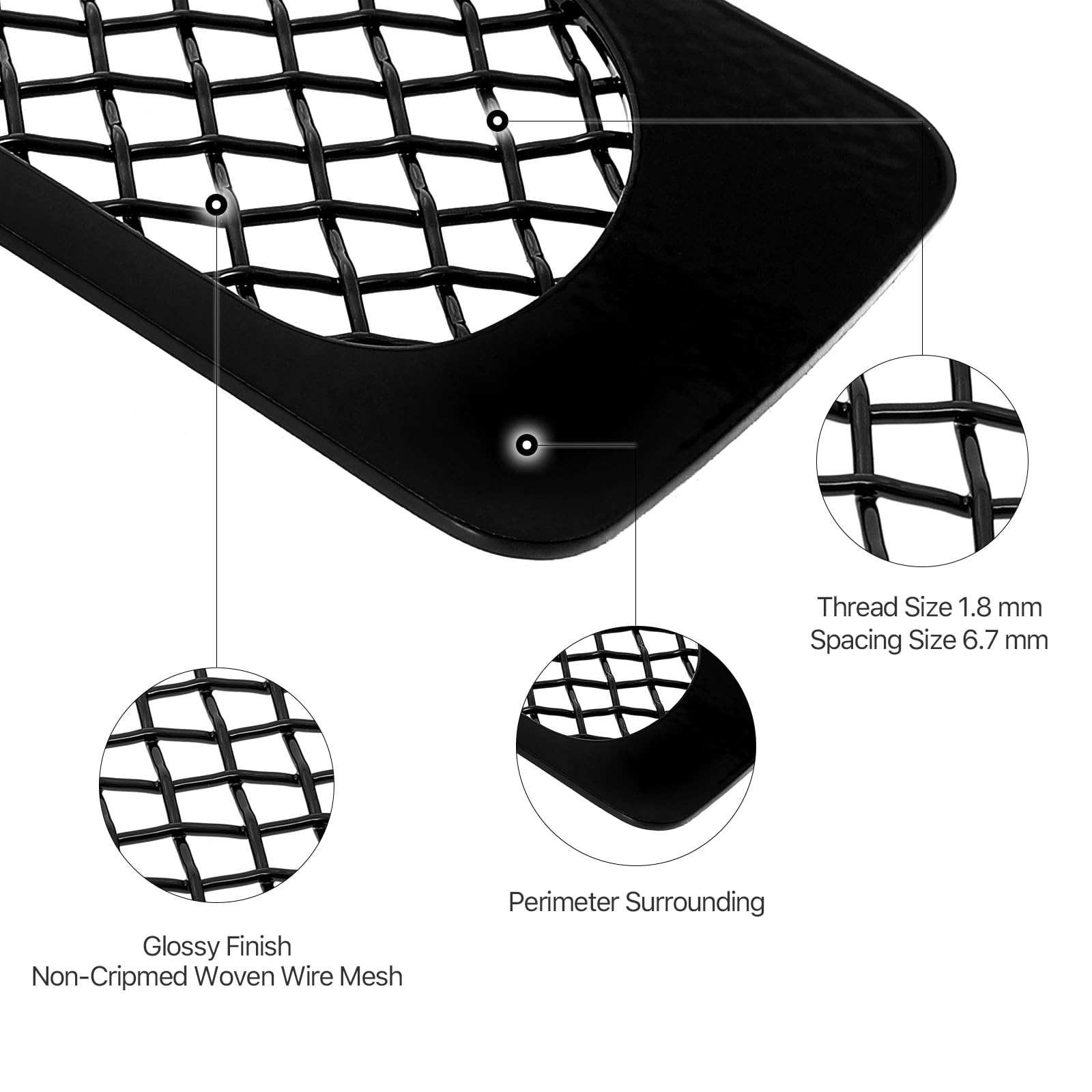 APS Compatible Lower Bumper Stainless Steel Black Mesh Front Grill Grille Insert for 2004-2008 Chrysler Crossfire (S18-H62567R) - Upgrade Your Car's Style & Protection