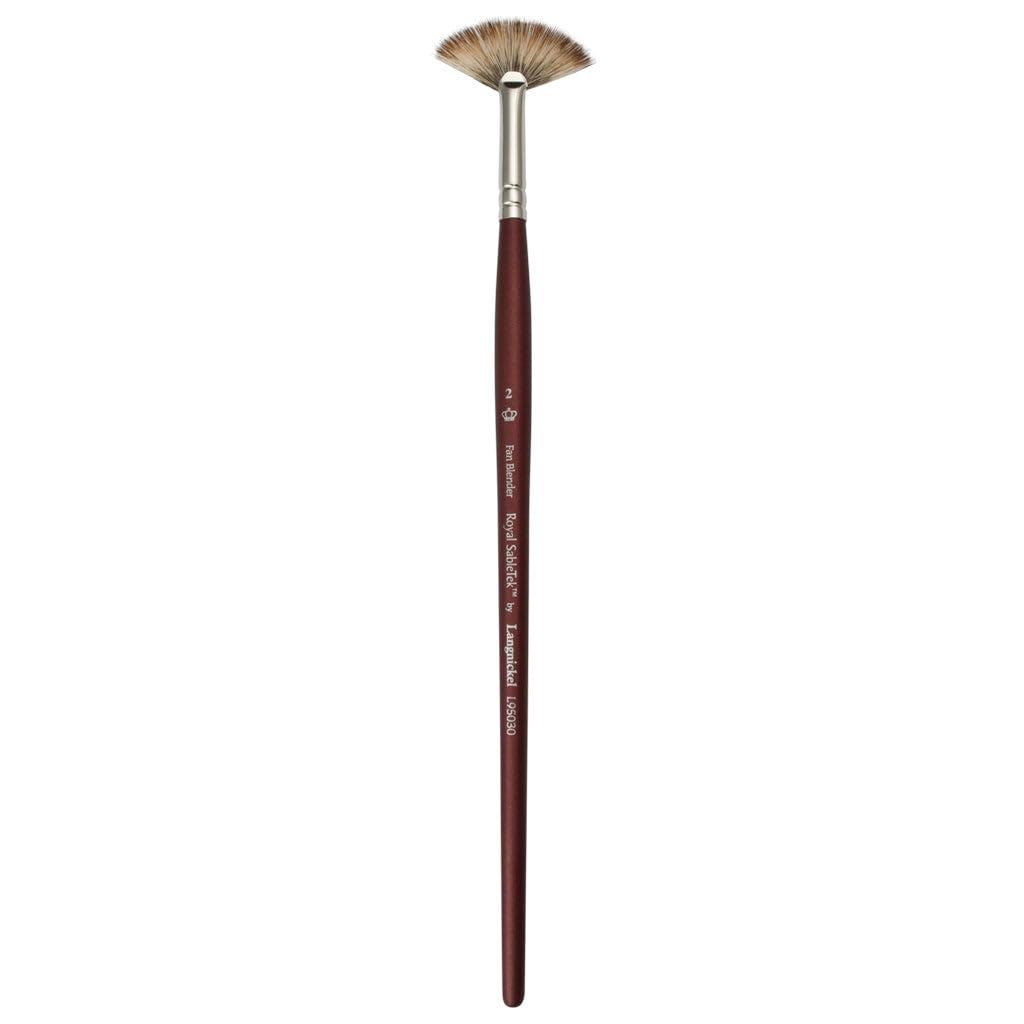 Royal Sabletek Fan Blender Brush Size 6 - Professional Artist Paint Brush for Oil & Acrylic - L95030-6 - Perfect for Blending, Texturing & Detailing - Ideal for Canvas Painting & Art Projects