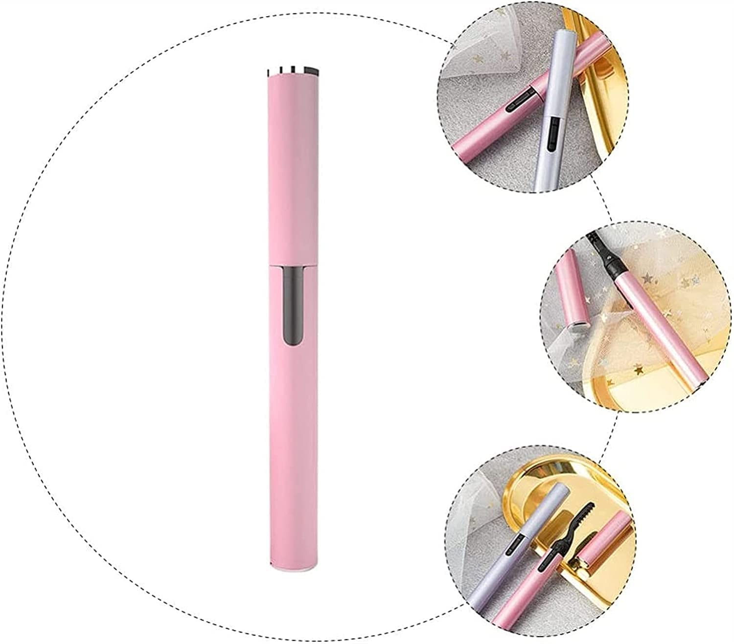 Portable Electric Heated Eyelash Curler - Rechargeable Lash Curling Wand with Adjustable Temperature for Long Lasting Curls | Perfect for Travel, Home Use & Professional Makeup Kits