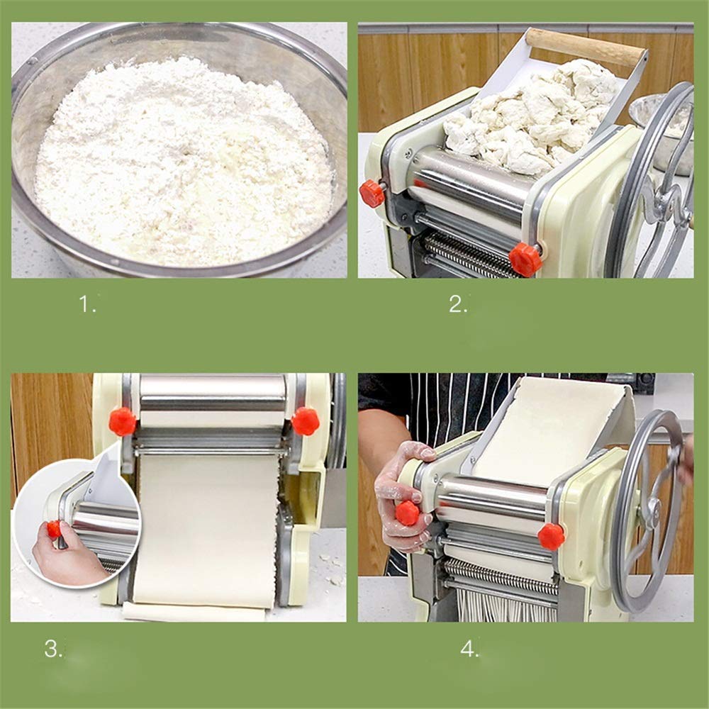LIJCC Manual Pasta Maker Machine - Stainless Steel Pasta Roller & Noodle Maker for Fresh Homemade Spaghetti, Lasagna & Fettuccine | Perfect Kitchen Tool for Italian Cuisine & Family Cooking