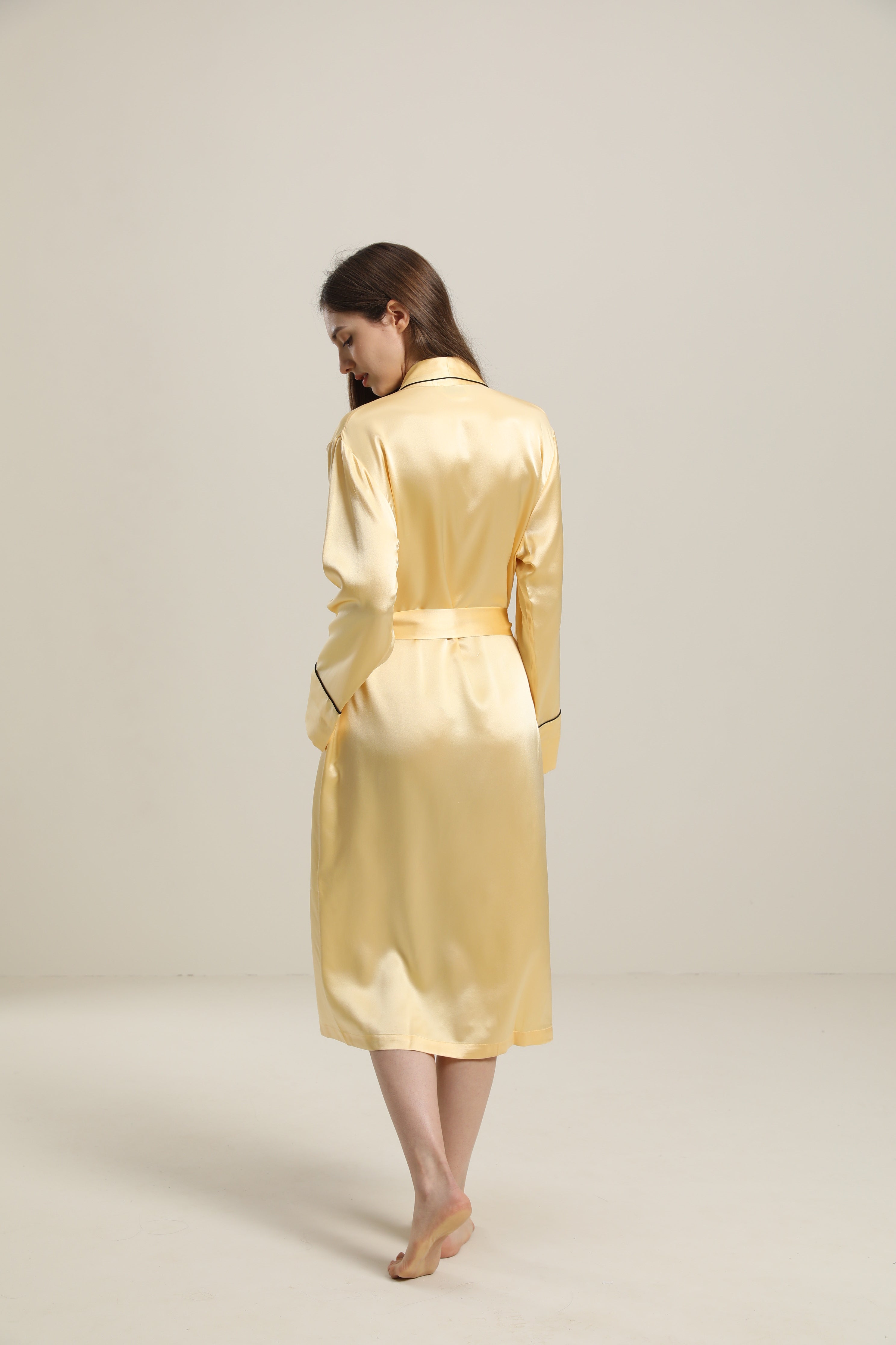 22 Momme Pure Silk Robe for Women - Luxurious Full Length & Trim Design - Perfect for Spa, Bridal, and Relaxation at Home