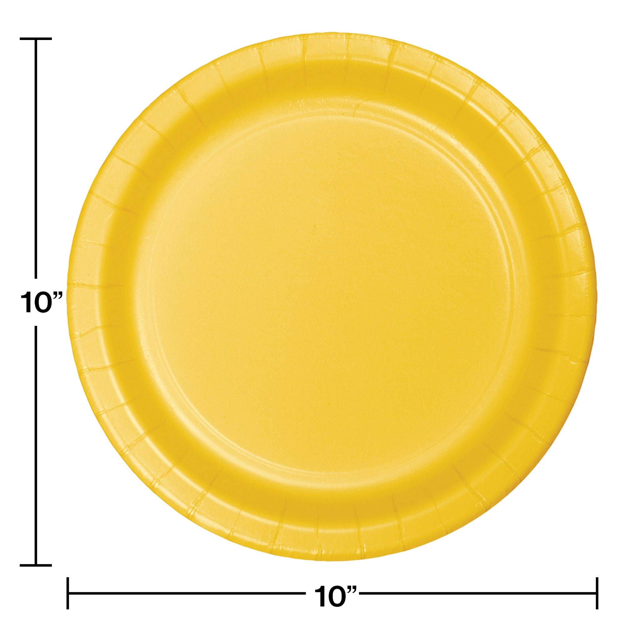 240 Pack Disposable Paper Plates 10.25 Inch - School Bus Yellow for Parties, Banquets & School Events | Bulk Paper Plates for Birthday, Picnic, Catering & Family Gatherings