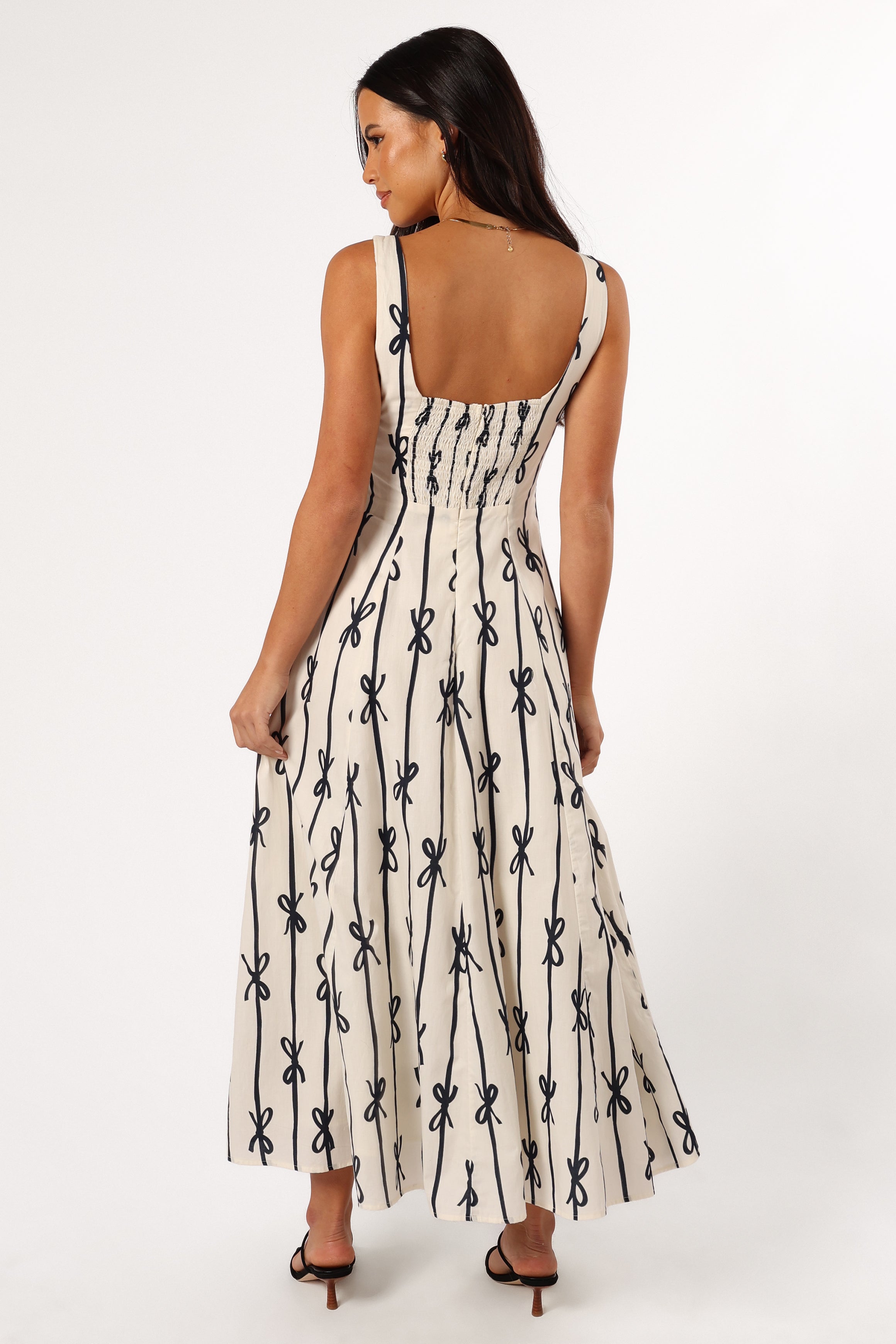 Elegant Elise Midi Bow Dress in Cream - Perfect for Weddings, Parties & Special Occasions