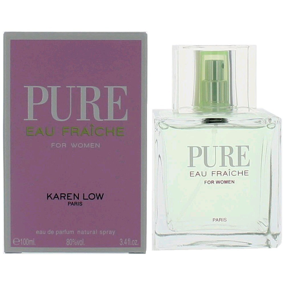 Karen Low Pure Eau Fraiche Women's Perfume 3.4 oz EDP Spray - Fresh Floral Scent for Daytime Wear & Special Occasions
