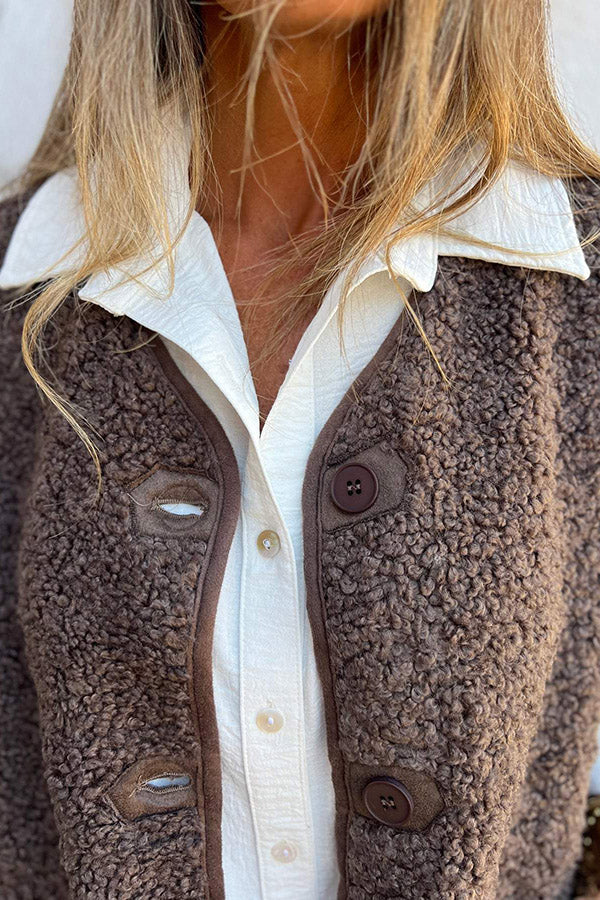 Solid Color V-Neck Pocket Button Sleeveless Polar Fleece Vest for Women - Warm Winter Layering, Outdoor Activities & Casual Wear