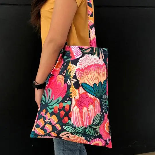 Flowers of Oz Tote Bag - Stylish Canvas Shopper with Vibrant Floral Print | Perfect for Grocery Shopping, Beach Trips & Everyday Use