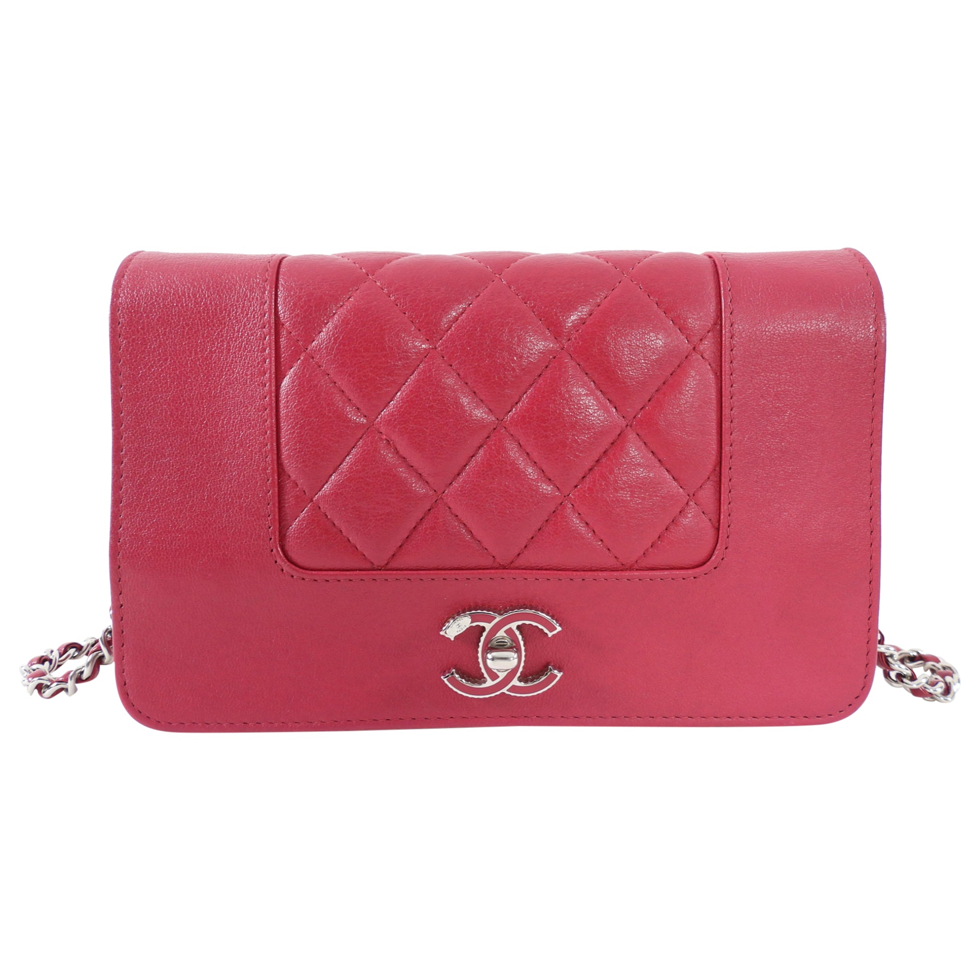 Chanel Cherry Pink Quilted Mademoiselle Wallet on Chain Bag - Luxury Crossbody Purse for Women, Evening Parties & Special Occasions