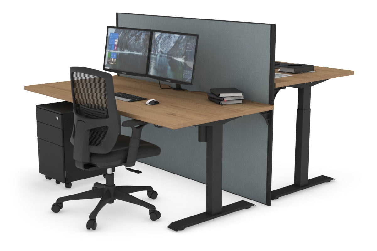 Height Adjustable 2 Person Workbench - 1600L x 800W with Cable Management - Perfect for Office, Workshop & Collaborative Workspaces
