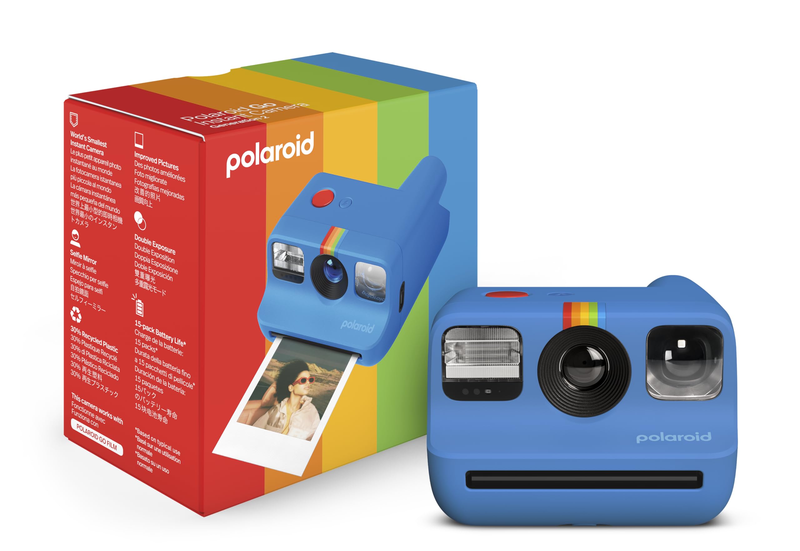 Polaroid Go Generation 2 Mini Instant Camera - Compact Portable Blue Instant Film Camera (9147) - Compatible with Polaroid Go Film - Perfect for Travel, Parties & Everyday Memories