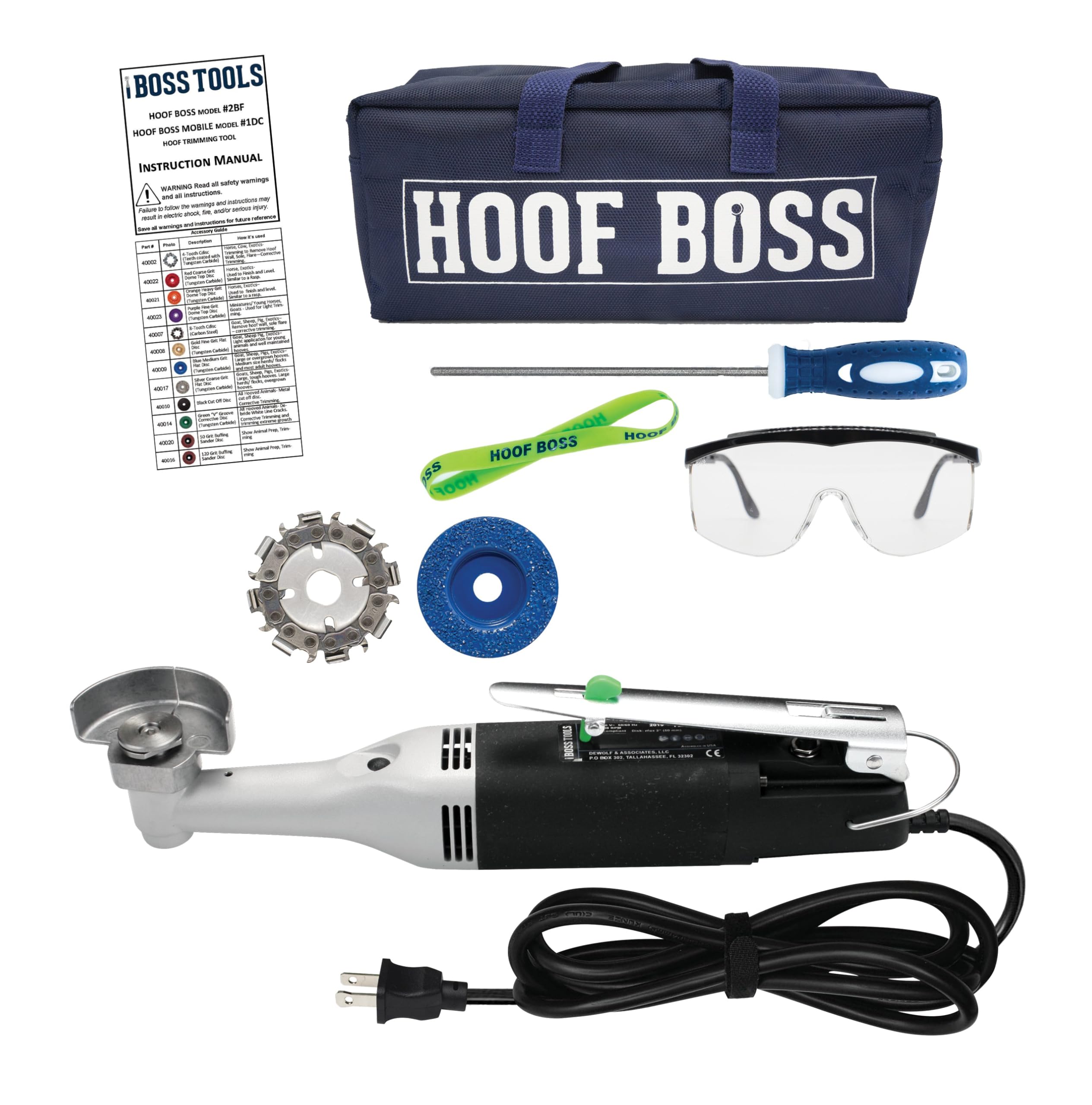 Hoof Boss Electric Sheep Hoof Trimmer Set - Professional 110V Hoof Care Kit with Grinder Discs & Accessories - Perfect for Farm, Ranch & Livestock Maintenance