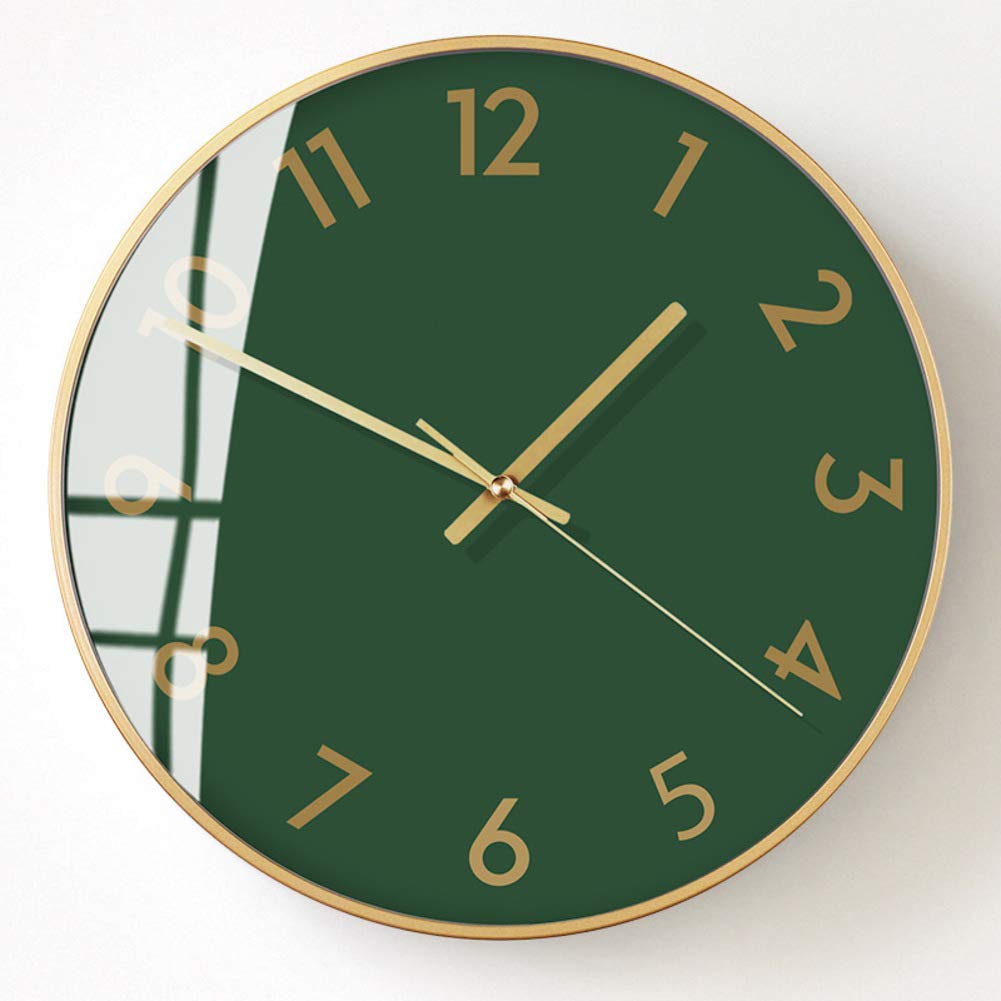 10 Inch Round Silent Wall Clock with Glass Cover - Accurate Sweep Quartz Movement, Easy-to-Read Arabic Numerals - Perfect for Living Room, Bedroom & Office Decor