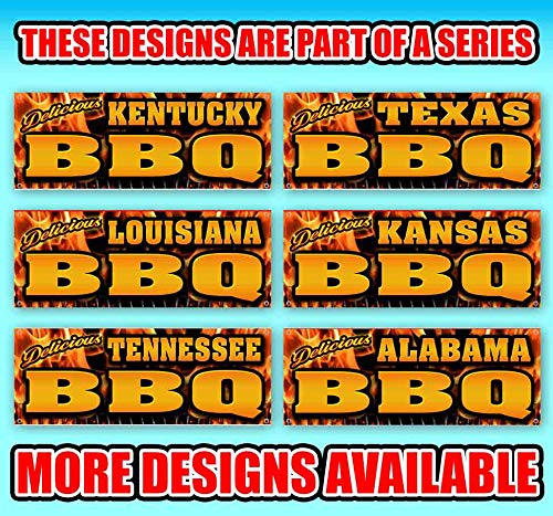 Iowa BBQ Banner 13 oz Heavy-Duty Vinyl - Single-Sided with Metal Grommets | Durable Non-Fabric Material for Outdoor Events, Tailgating & Backyard Parties