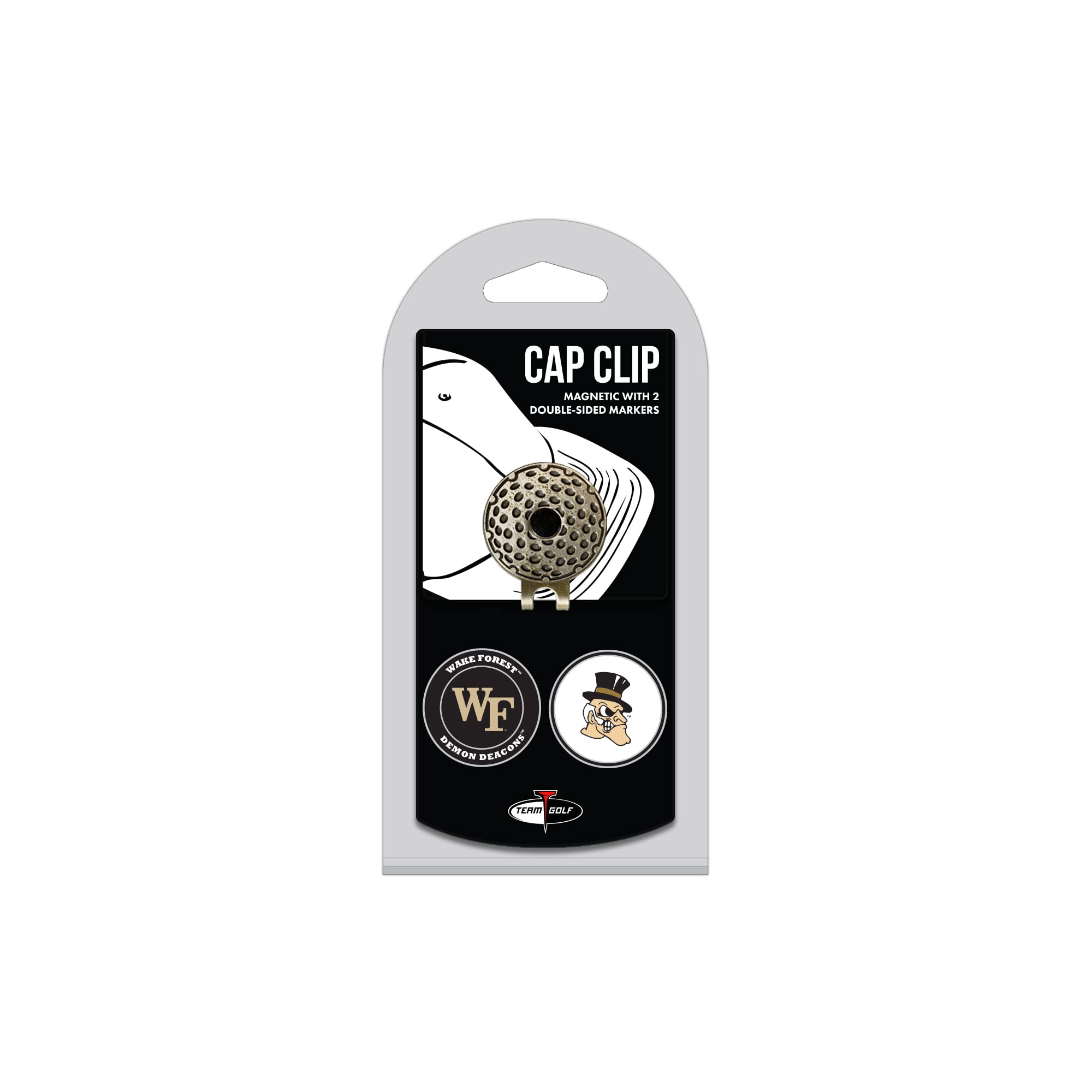 NCAA Golf Cap Clip with 2 Removable Double-Sided Magnetic Ball Markers - Easy Hat Attachment for Golfers | Perfect for Golf Tournaments, Practice Sessions & Fan Gear
