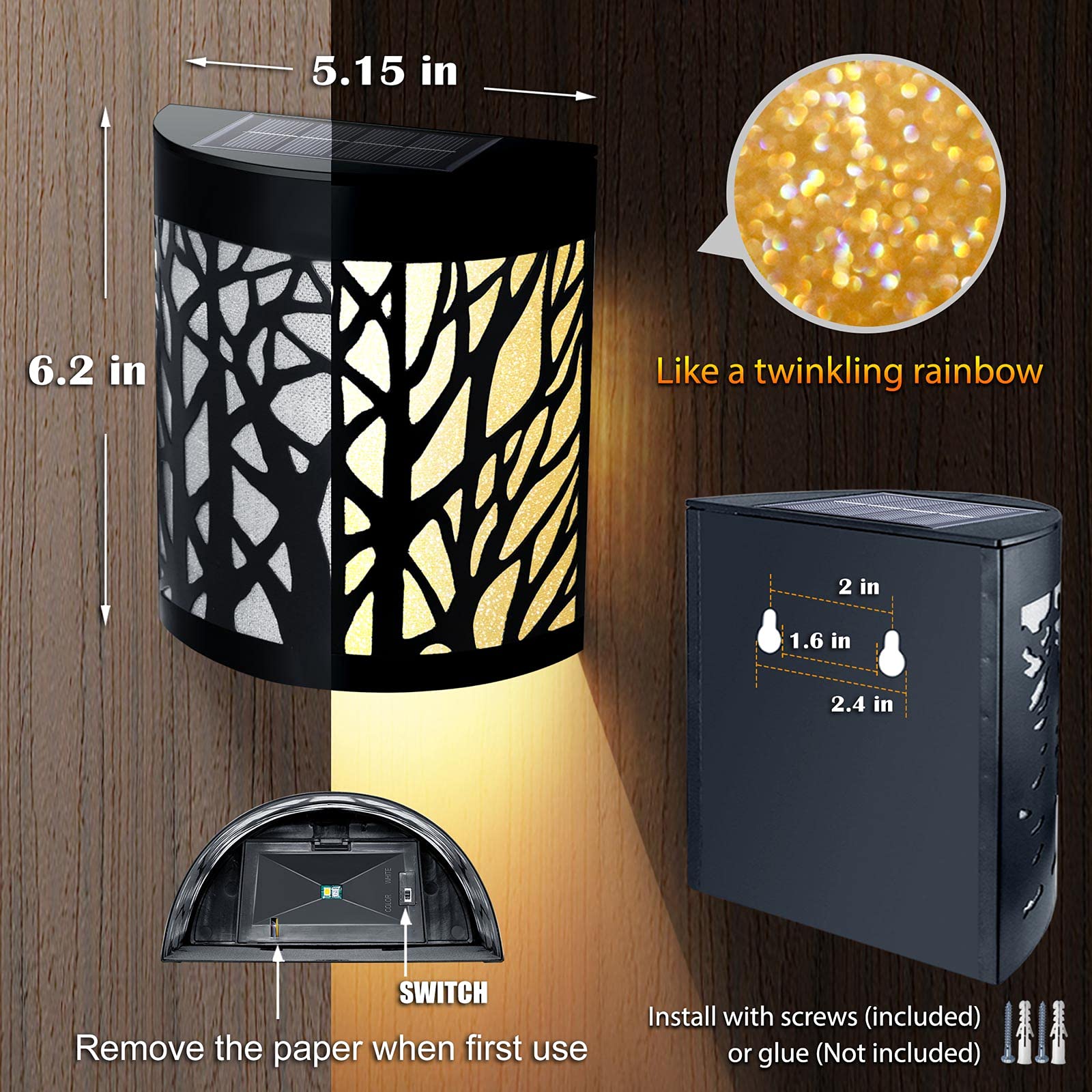 DenicMic 6 Pack LED Wall Lights - Dimmable Modern Sconce Lighting for Bedroom, Living Room, and Hallway - Energy Efficient Indoor Wall Lamp Fixtures