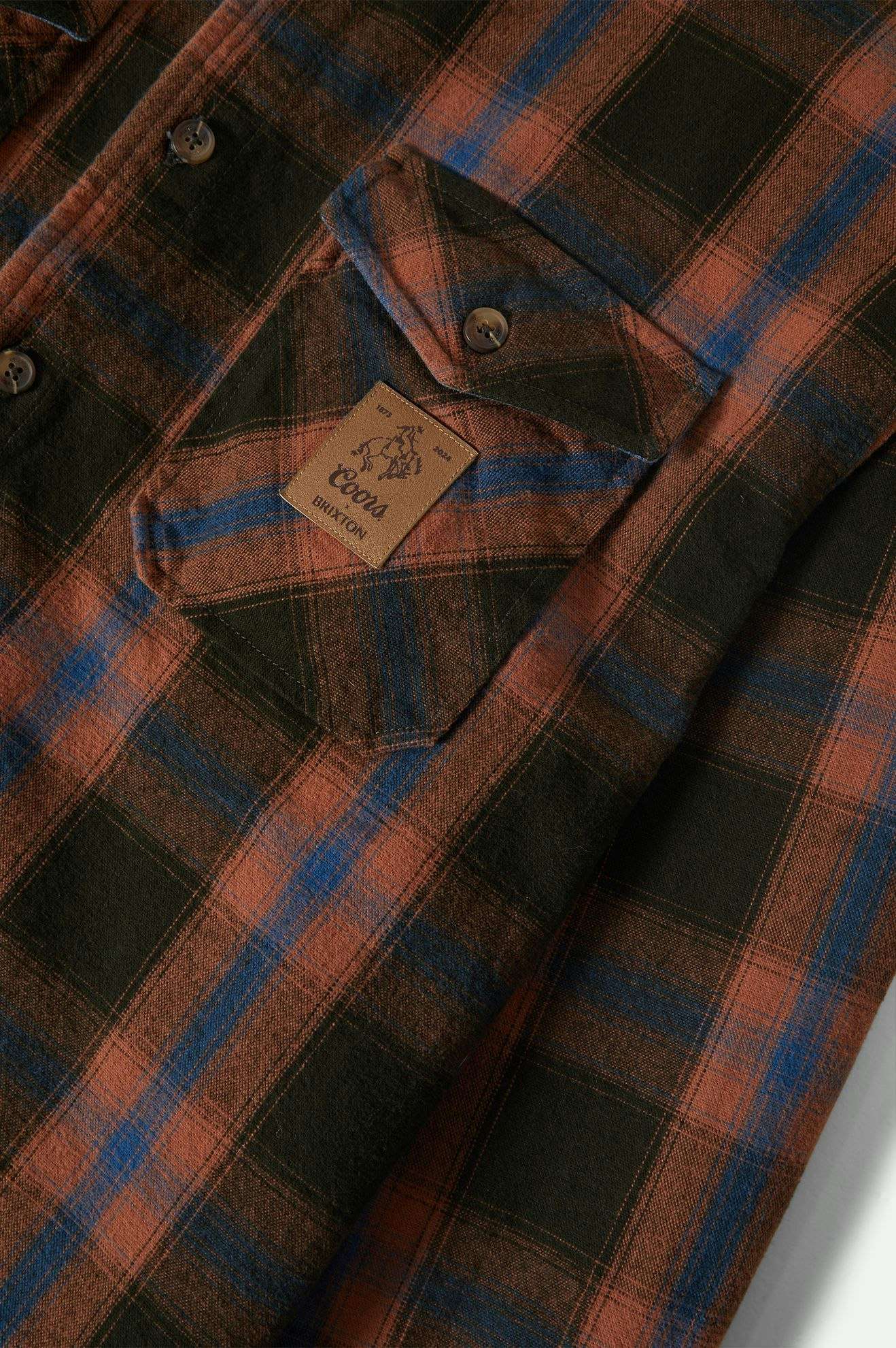 Coors Colt Long Sleeve Flannel Shirt for Men - Black/Brown Plaid - Soft & Comfortable Casual Wear for Outdoor Activities & Fall Fashion