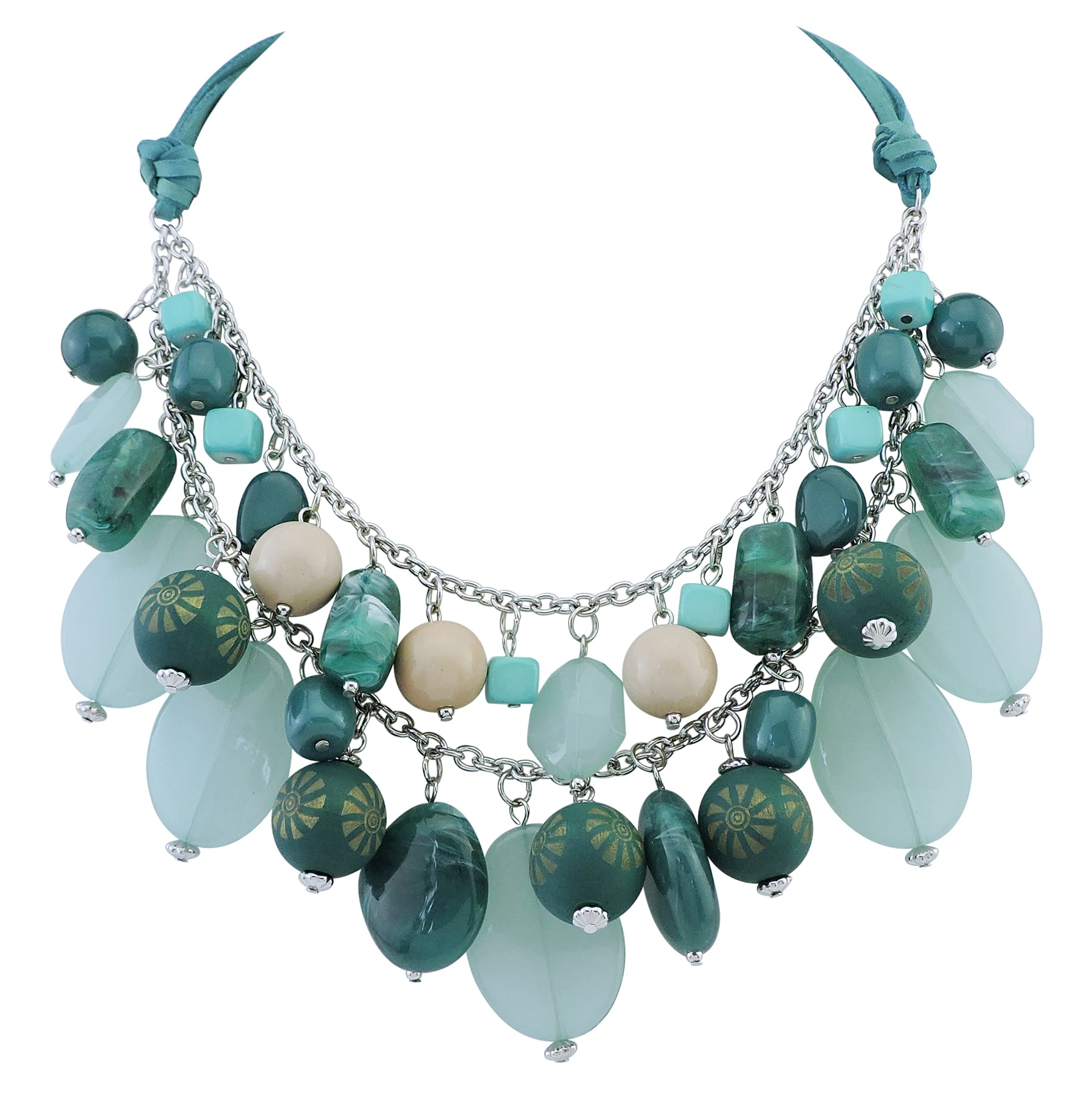 Bocar 2 Layer Statement Necklace - Chunky Beaded Fashion Jewelry for Women, Perfect Gift for Birthday, Anniversary & Special Occasions | Elegant Party & Evening Wear Accessory