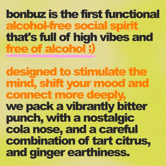 Bonbuz OG Alcohol-Free Alchemy Spirit 750ml (25.3 fl oz) | Non-Alcoholic Spirits, Low Calorie, Keto, Gluten & Sugar Free | Nootropic-Infused Dietary Supplement Liquor Alternative | Perfect for Mocktails, Sober Socializing & Healthy Lifestyle