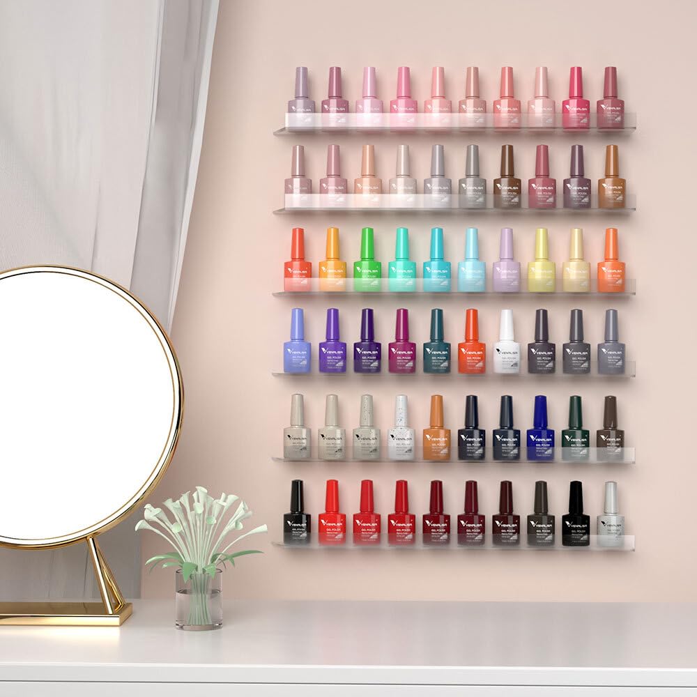 VENALISA VIP4 65-Piece Gel Nail Polish Kit with Color Book - Red, Pink, Orange, Green Soak Off UV Gel Polish Set for Salon & DIY Home Manicure | Perfect for Nail Art, Parties, Weddings & Gift Giving
