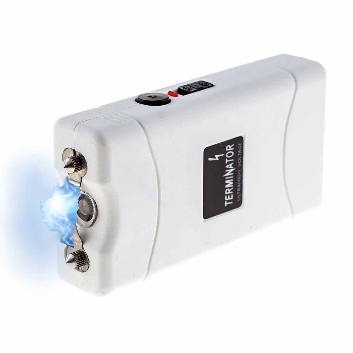 TERMINATOR Maximum Strength Mini Stun Gun - Rechargeable Self Defense Weapon with LED Flashlight for Personal Safety, Home Protection & Outdoor Security