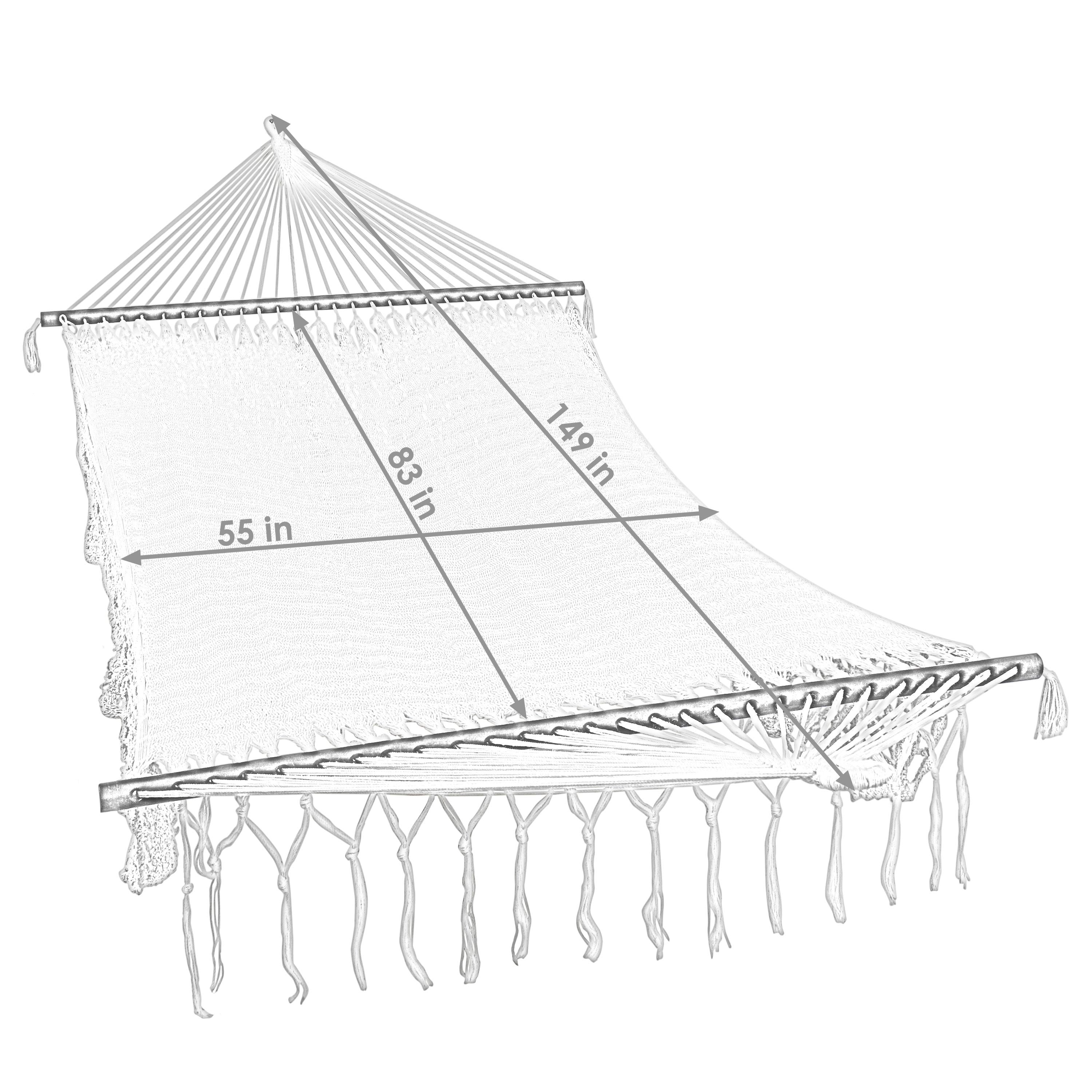 Premium Sunnydaze Deluxe 2-Person American Style Hammock with Spreader Bars - Perfect for Backyard Relaxation, Camping & Outdoor Adventures