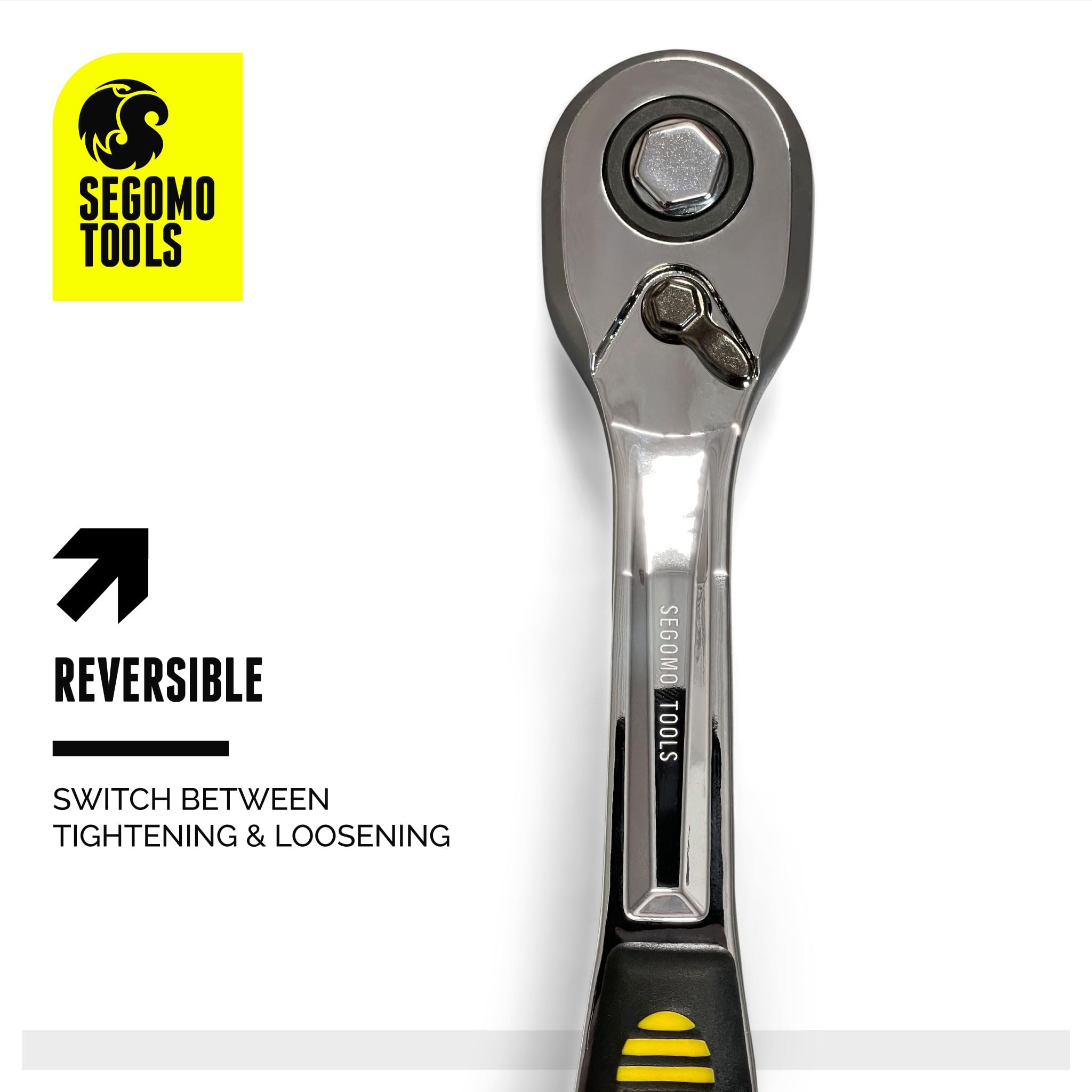 Segomo Tools ST1200-72 1/2 Inch Drive 72-Tooth Heavy Duty Offset Ratchet Wrench - Professional Automotive Repair & DIY Mechanic Tool for Tight Spaces