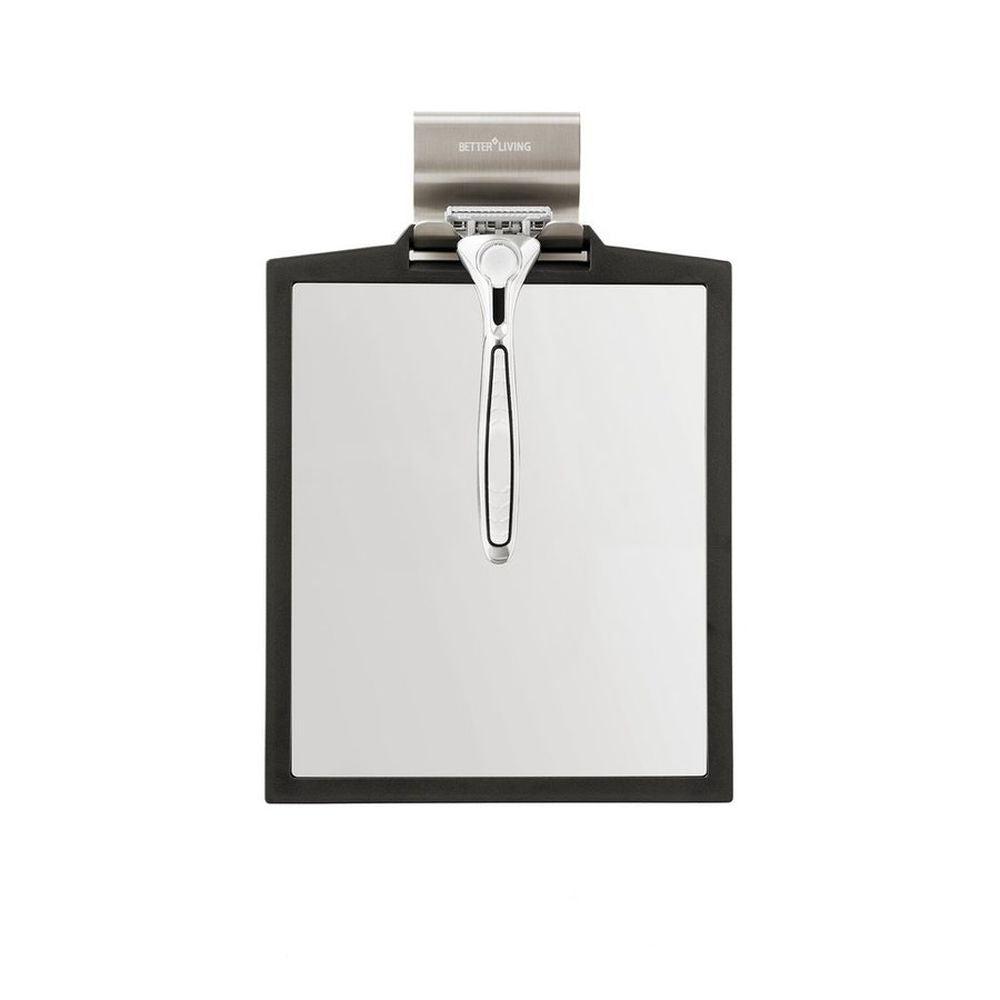 Doppio 3x Magnification Double Sided Fog-Free Shower Shaving Mirror - Black - Perfect for Bathroom, Gym & Travel Use