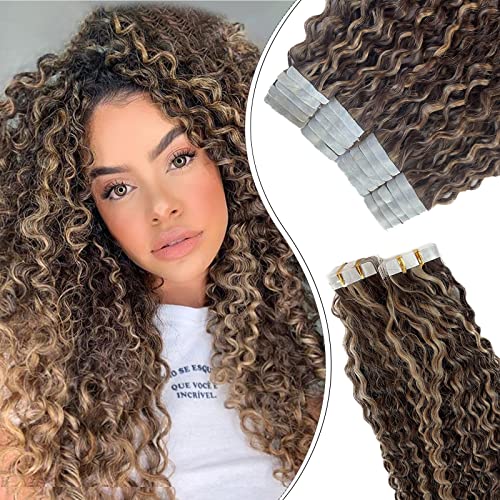#0jerry curly-4P27(Brown to Blonde Highlights)