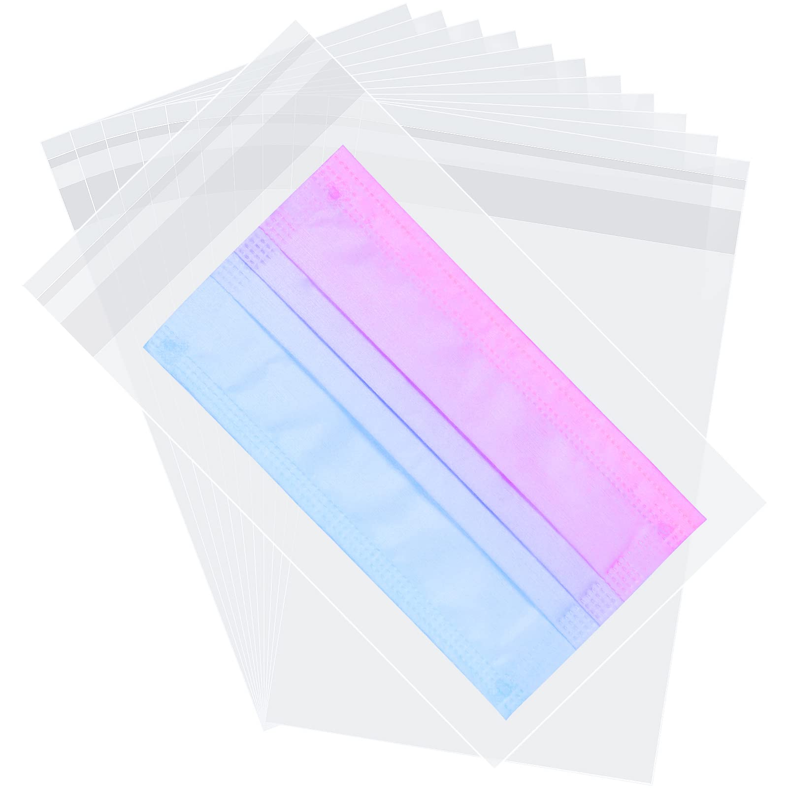 300 Clear 5x7 Self-Sealing OPP Plastic Bags - Resealable Bakery Cookie Bags for Christmas, Halloween Party Favors, Gift Wrapping & Food Storage