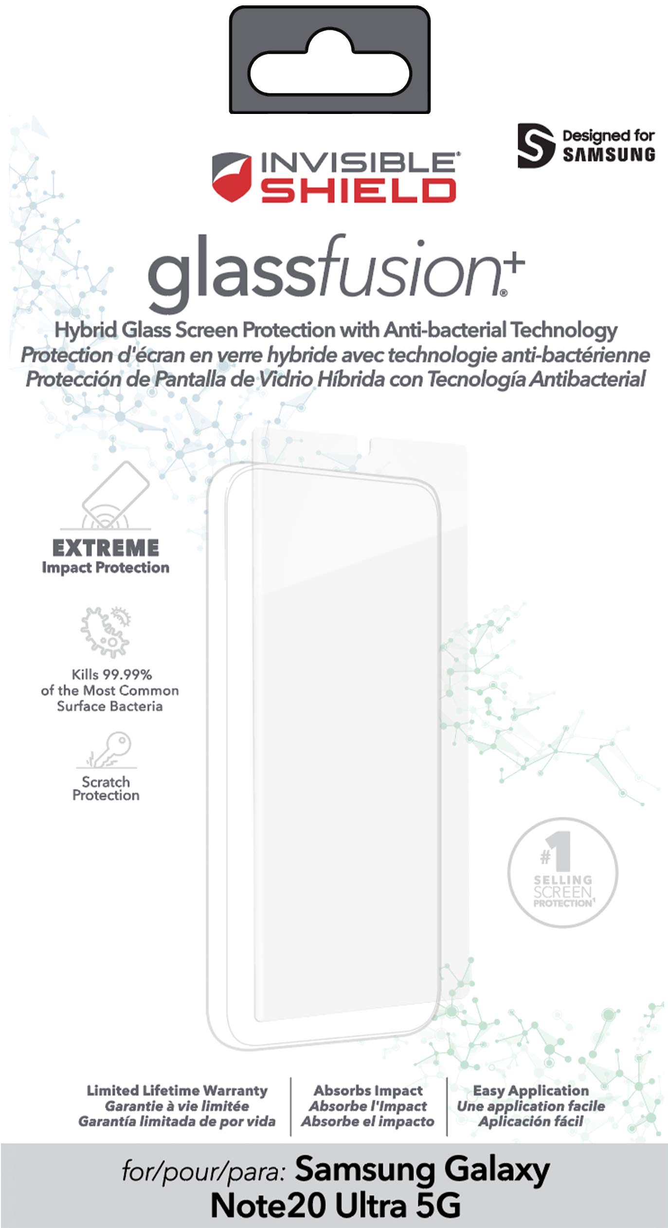 ZAGG Invisibleshield Glass Fusion Plus Hybrid Glass Screen Protector for Samsung Galaxy Note 20 Ultra - Clear HD Protection - Anti-Scratch & Shatterproof - Case Friendly - Perfect for Work, Travel & Daily Use (200106621)