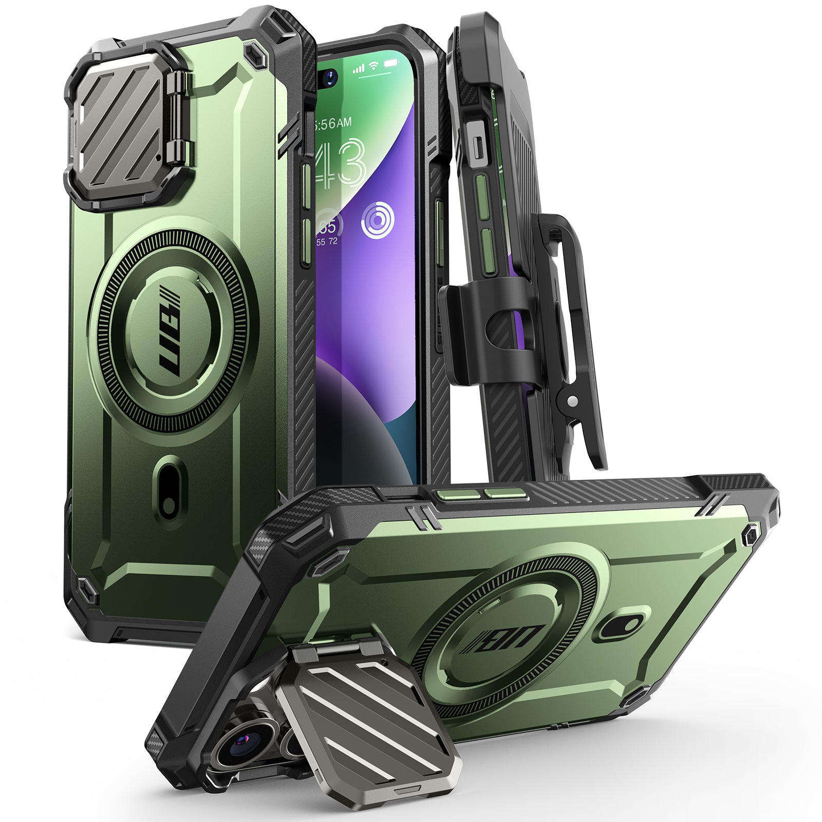 iPhone 13 Pro Max 6.7 Inch Unicorn Beetle MAG XT MagSafe Holster Case - Dark Green Protective Cover with Secure Grip | Perfect for Outdoor Activities, Work & Travel