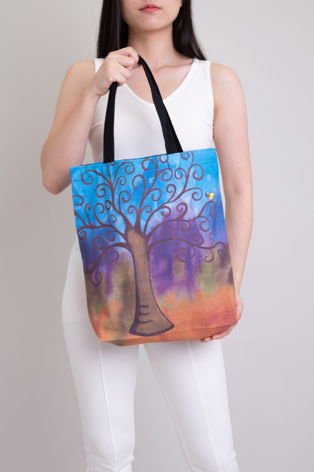 Stylish Okanagan Cotton Tote Bag - Eco-Friendly Artwork Print Reusable Shopping Bag for Groceries, Beach & Daily Use