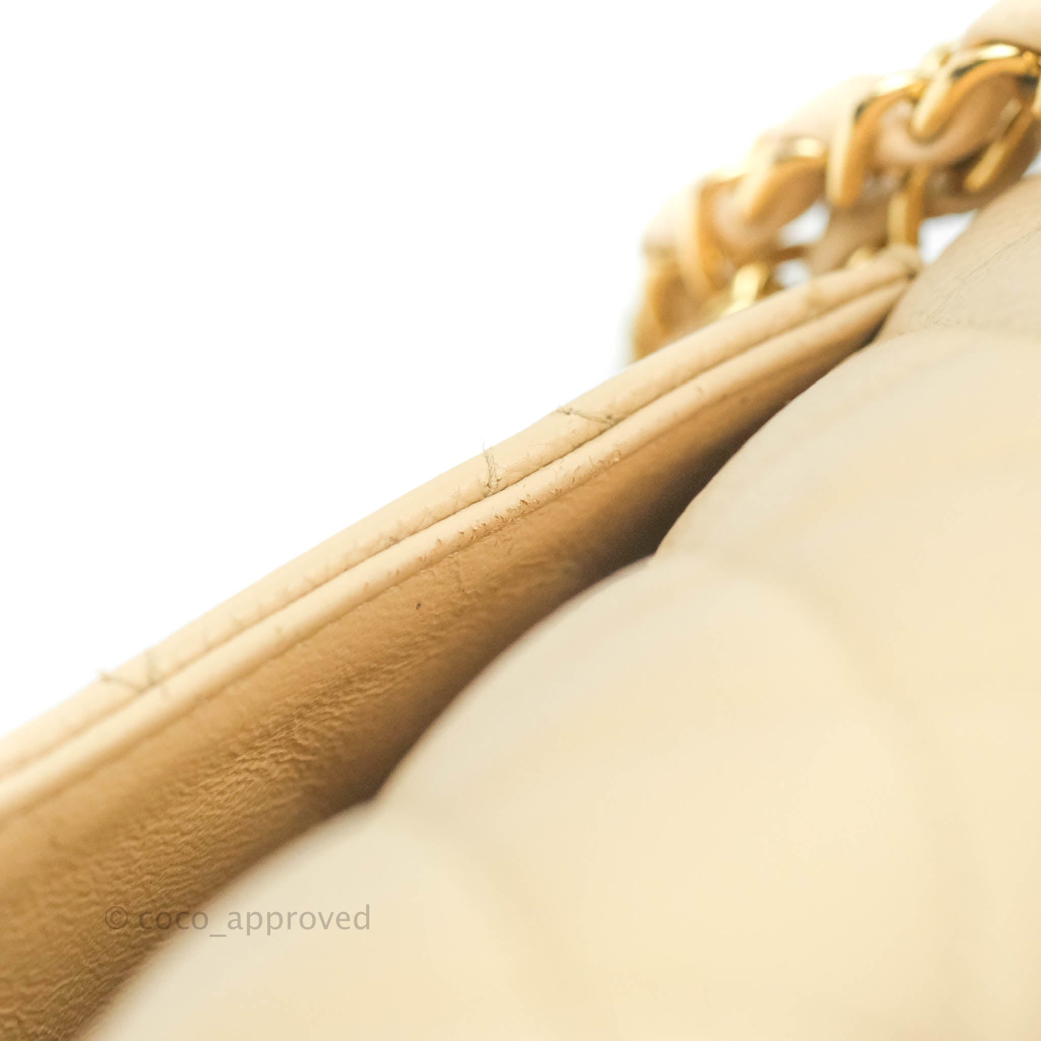 Chanel Classic Medium Double Flap Bag in Beige Caviar Leather with Gold Hardware - Luxury Designer Handbag for Women, Perfect for Work, Evening Events & Special Occasions