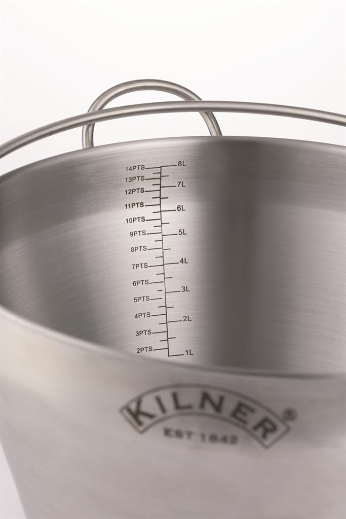 Kilner Stainless Steel Preserving Jam Pan - 6L Capacity, Silver Finish for Homemade Jams, Marmalades & Chutneys - Perfect for Canning, Preserving & DIY Kitchen Projects