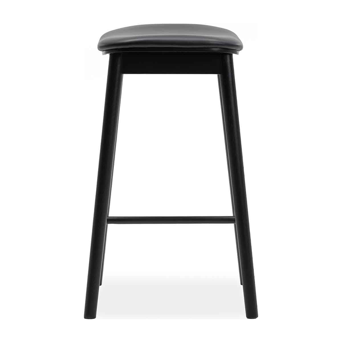 Premium Lando Leather Backless Bar Stool - Modern Counter Height Stool for Kitchen Island, Breakfast Nook & Home Bar - Comfortable PU Leather Seat with Chrome Metal Base