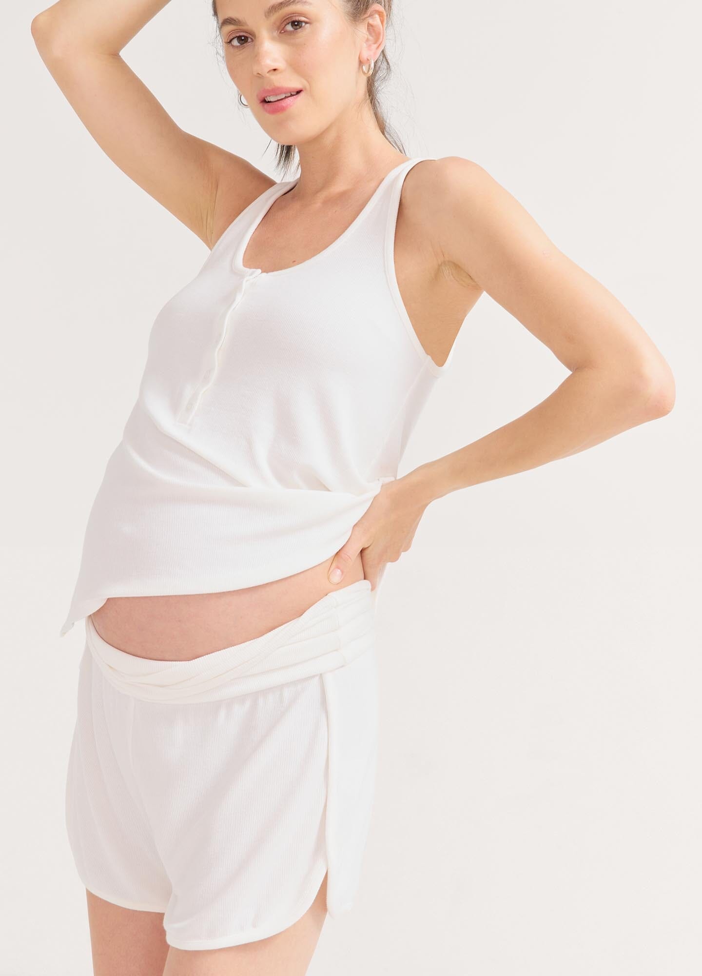 Ultra Soft Ribbed Nursing Tank Top for Breastfeeding Moms - Comfortable Maternity Wear for Day & Night Use