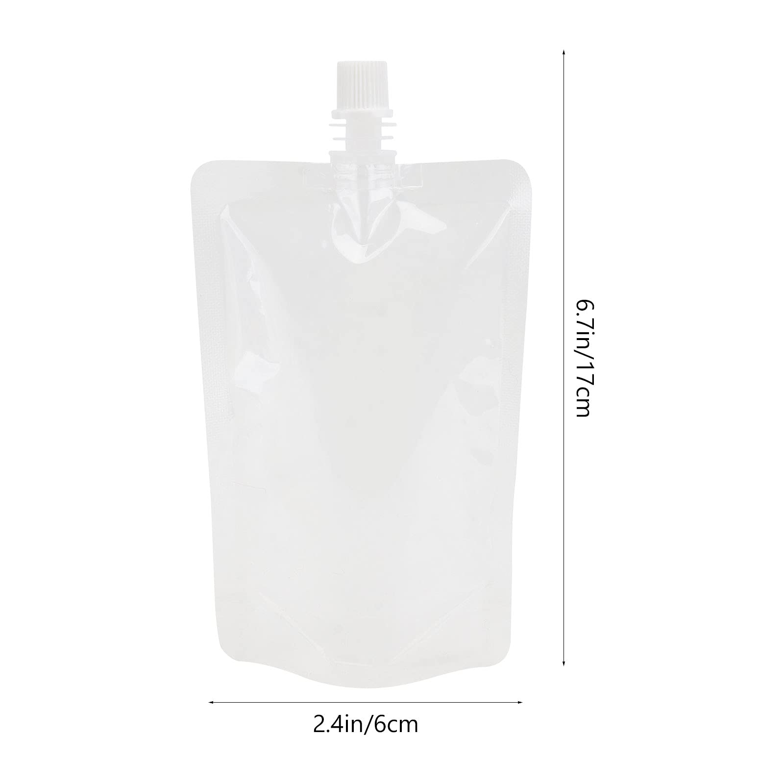 Cabilock 50pcs Reusable 300ml Plastic Drink Pouches - Leak-Proof Liquor Flasks & Juice Bags for Hot/Cold Beverages - Perfect for Parties, Camping, and Outdoor Events