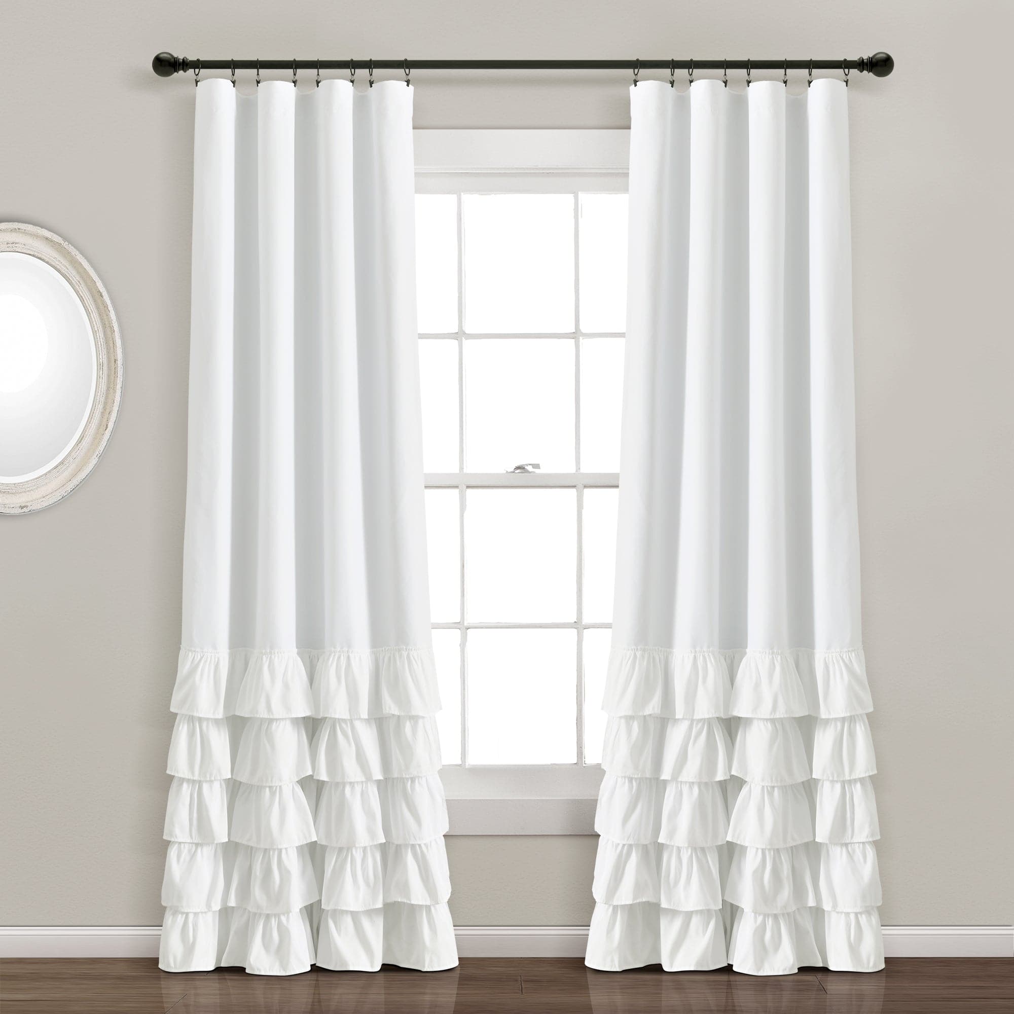 Allison Ruffle 100% Blackout Window Curtain Panel - Thermal Insulated Room Darkening Drapes for Bedroom, Living Room & Nursery - Noise Reducing & Energy Efficient Home Decor